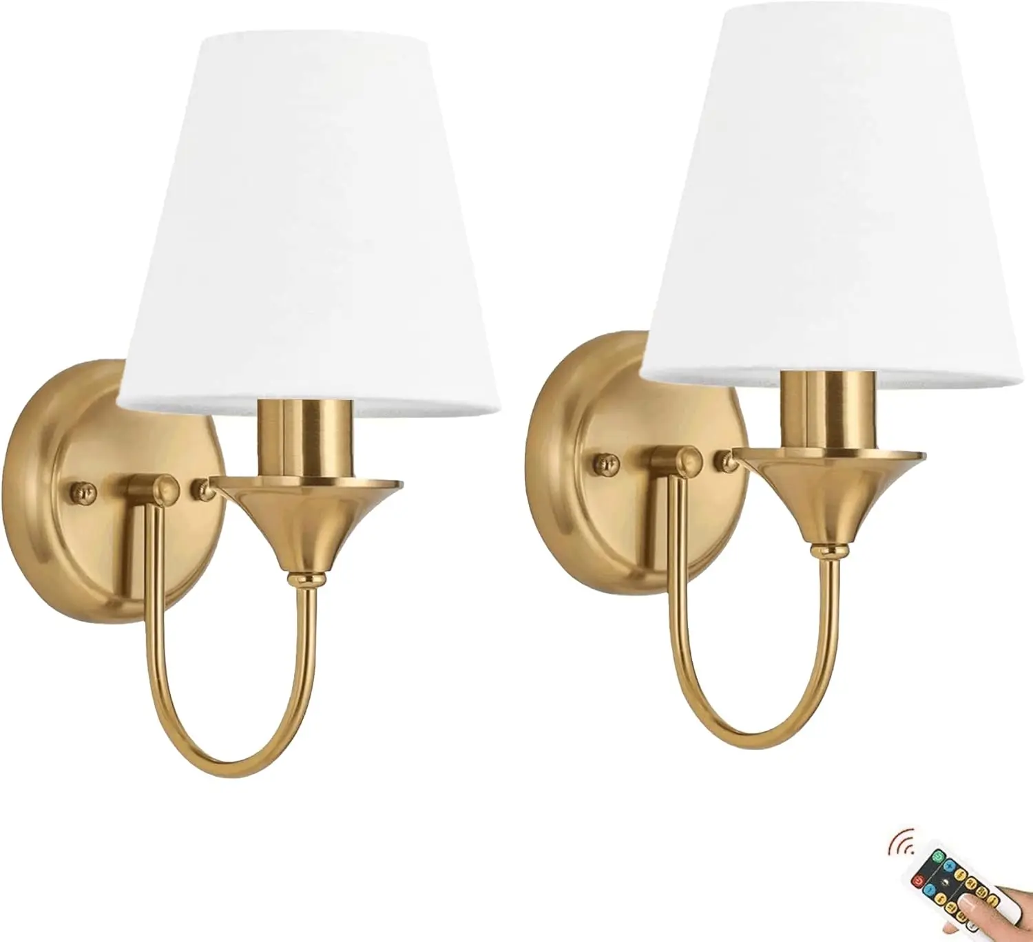 

Brass Battery Wall Sconces Battery Operated Wall Lights with Rechargeable Bulbs Wireless Gold Battery Powered Dimming Wall Lamp