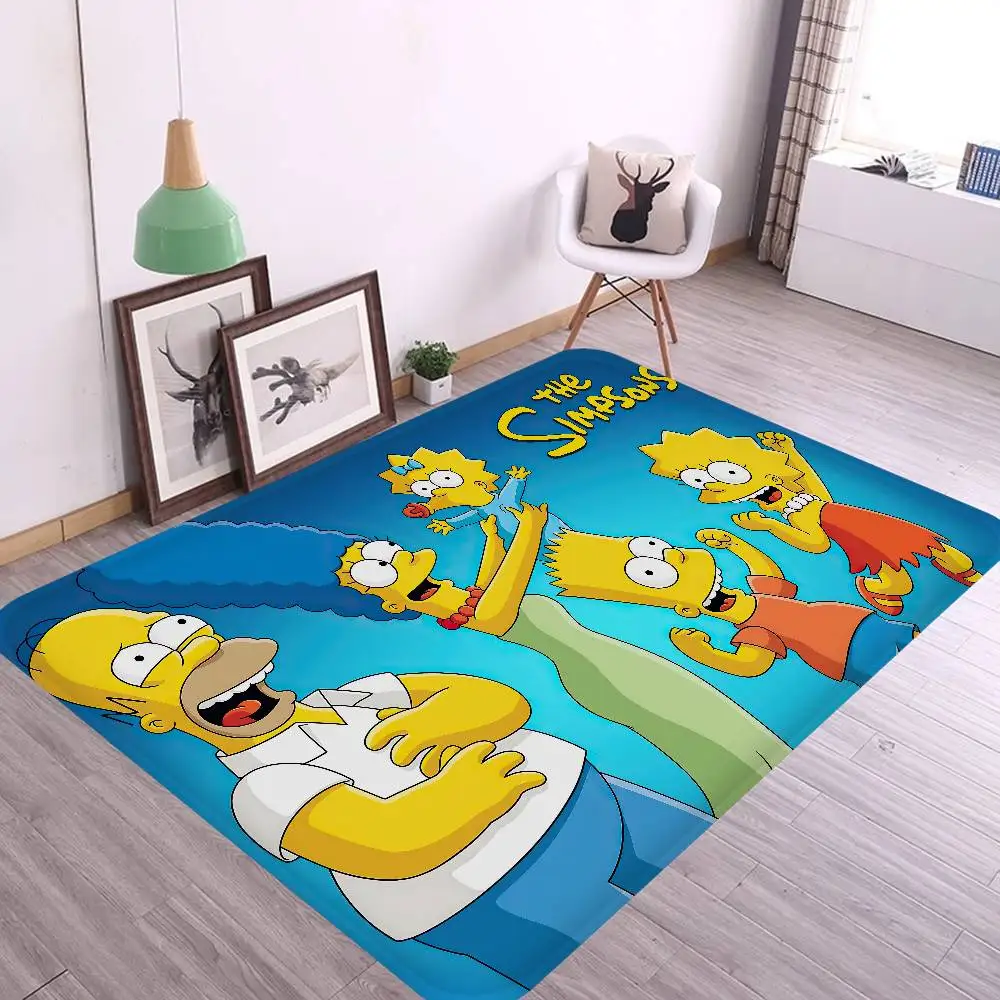 أنيمي الكرتون S-Simpsons الأسرة الحمام حصيرة غرفة الاطفال غرفة نوم الديكور شرفة ممسحة غرفة المعيشة السرير منطقة السجاد