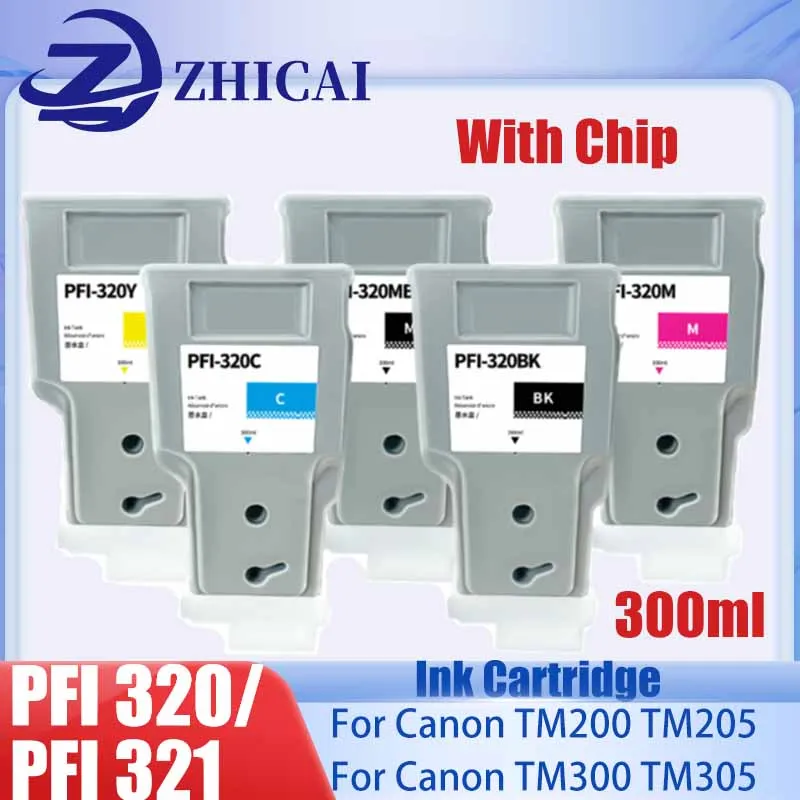 

PFI-320 PFI320 PFI-321 Ink Cartridge For Canon imagePROGRAF TM200 TM205 TM300 TM305 Printer With chip Pigment Ink 300ml