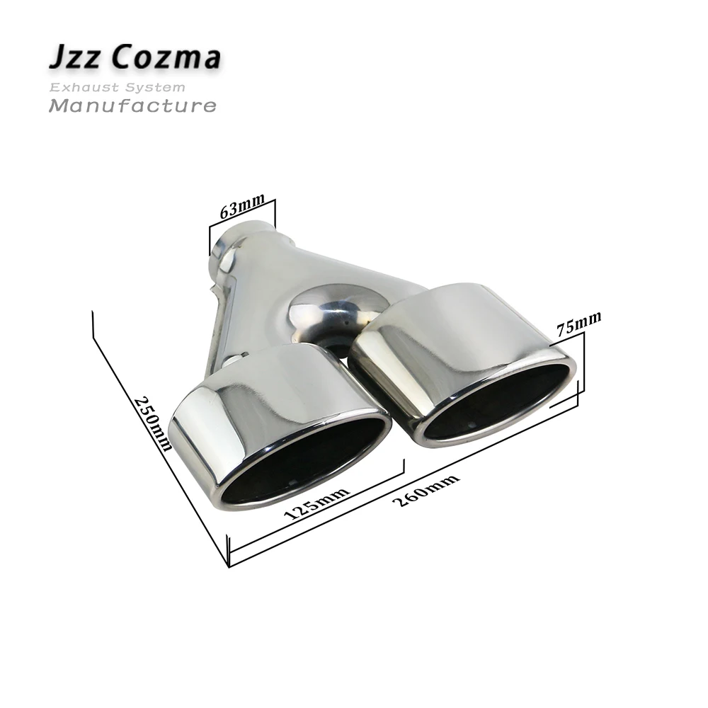 1PCS 2.5'' dual car exhaust tip high quality Stainless Steel car muffler oval vehicle tailpipe