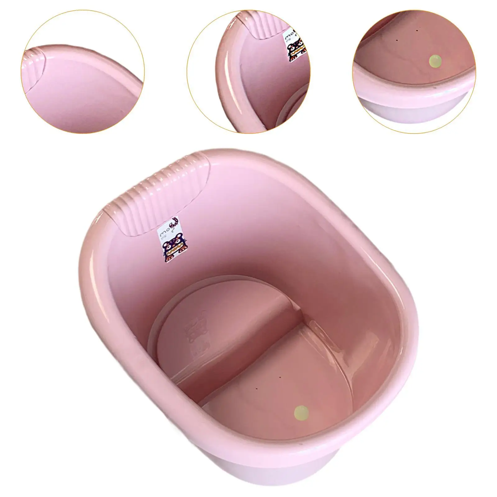 Infant Bath Bucket Built in Seat Portable Sit and Soak Multifuctional Baby Tub Bucket Baby Bath Tub for Kids 0-3 Years Old