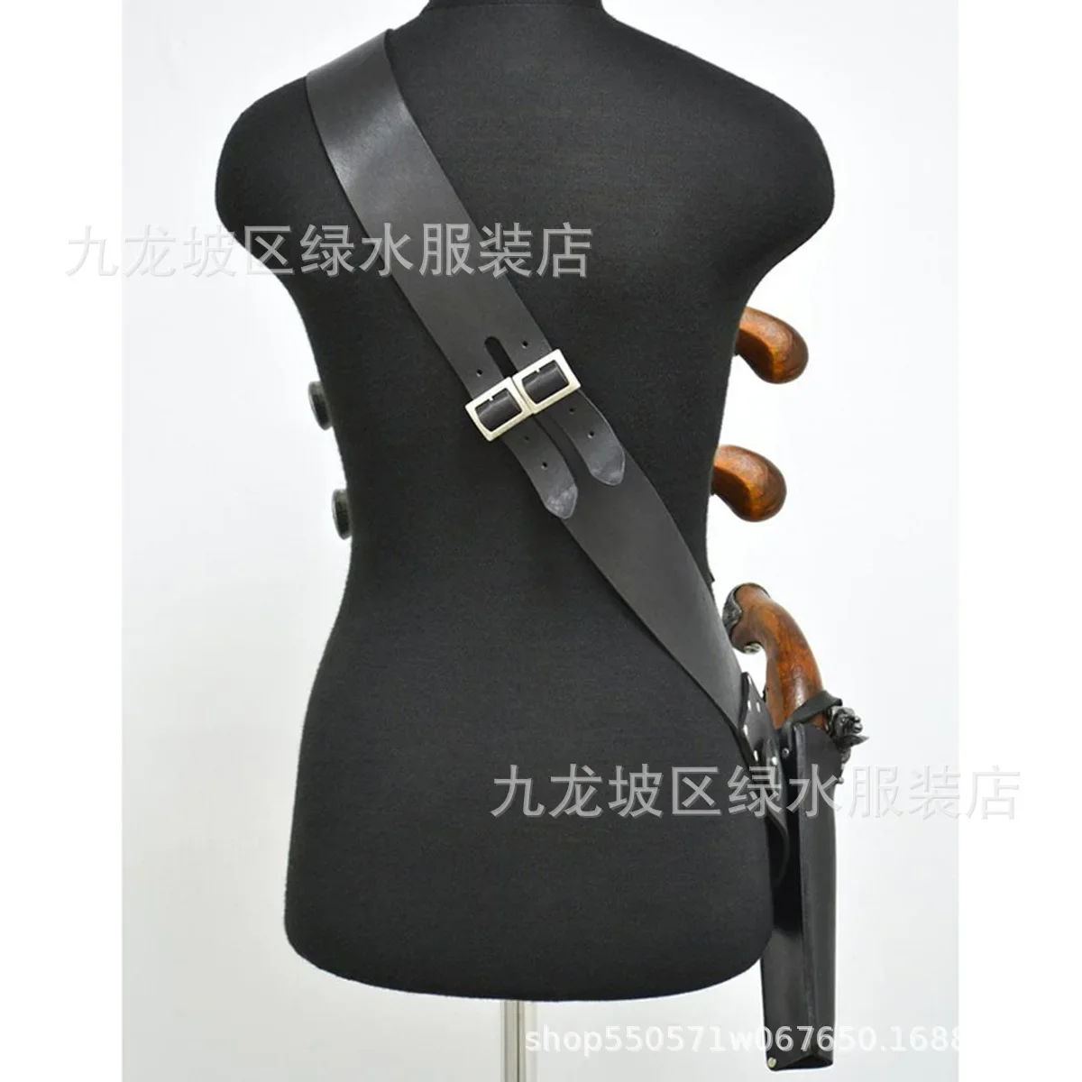 新しいヨーロッパとアメリカのパンクメンズストラップ、複数のリボルバーとホルスター、革製品