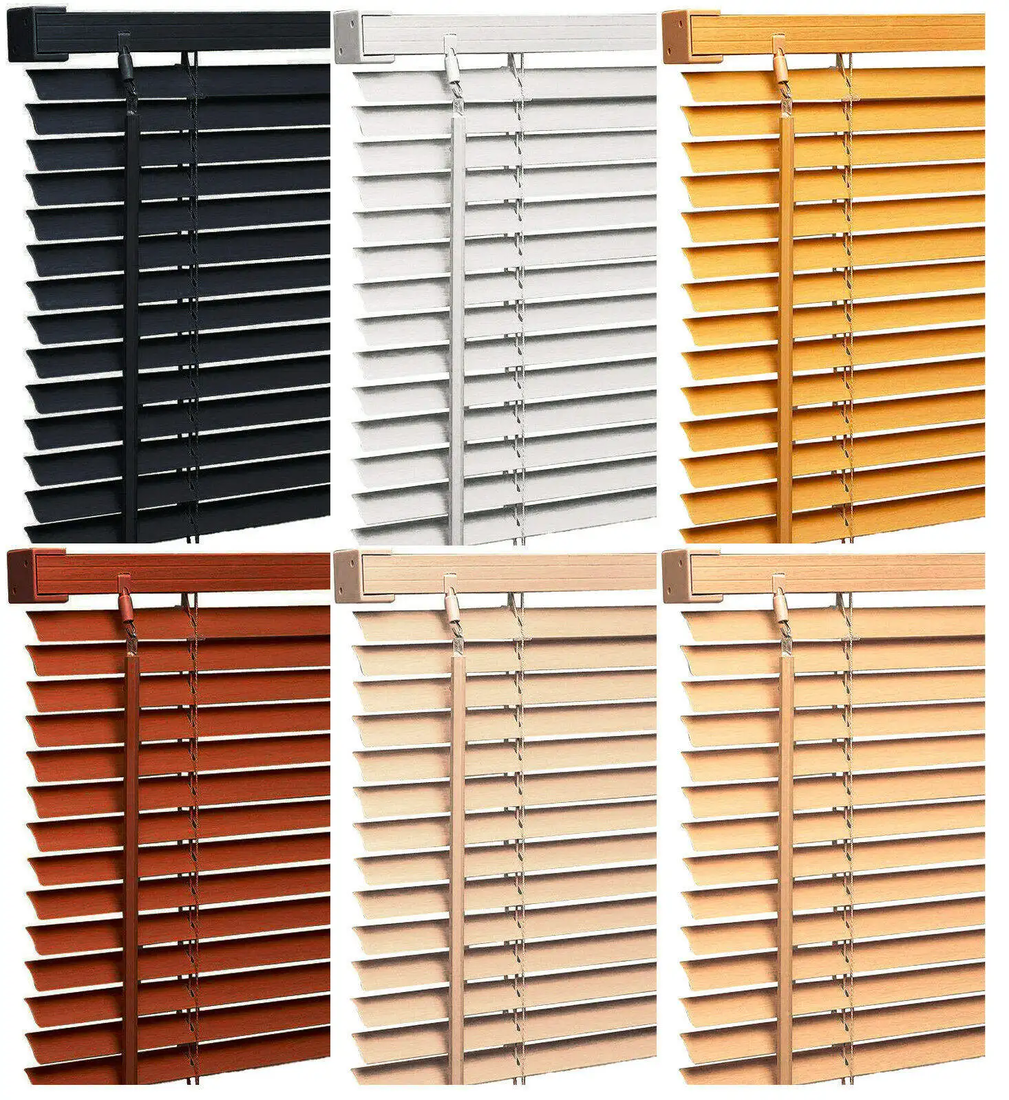 Wholesale Direct Selling Eco-friendly 2 inch  Faux Wood Waterproof Easy to Clean Motorized Wooden Blinds for Office