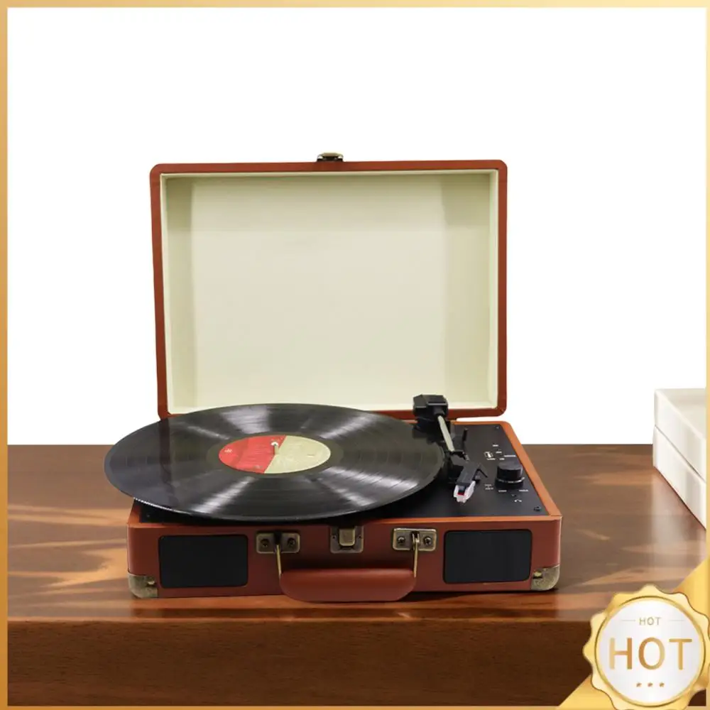 Retro Vinyl Record Player Bluetooth-Compatible Classic Record Player 33/45/78RPM Nostalgic Style Record Player for Entertainment