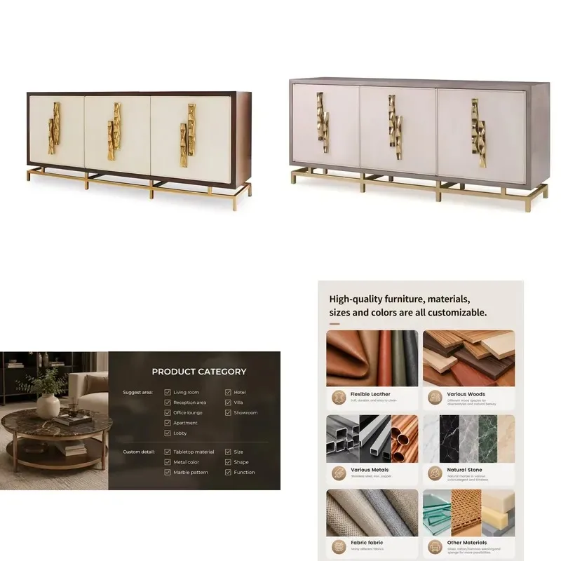 Art Deco Modern Living Room Furniture New Multifunctional Cabinet Wooden Display Cabinet for Family Hotels