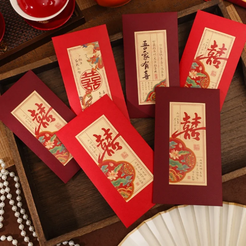 

2/4Pcs Chinese Wedding Red Envelopes: Red Envelopes with “XiZi” as Return Gifts for Wedding Contributions 2026 New