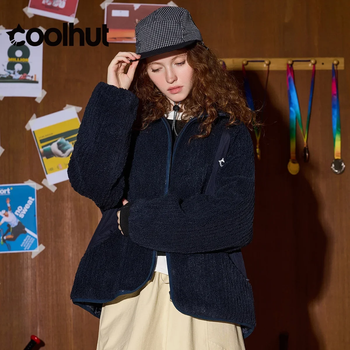 

COOLHUT 2025 зимняя женская лоскутная куртка с вышивкой, утепленное уличное пальто с рукавами реглан, повседневная уличная одежда, теплая верхняя одежда