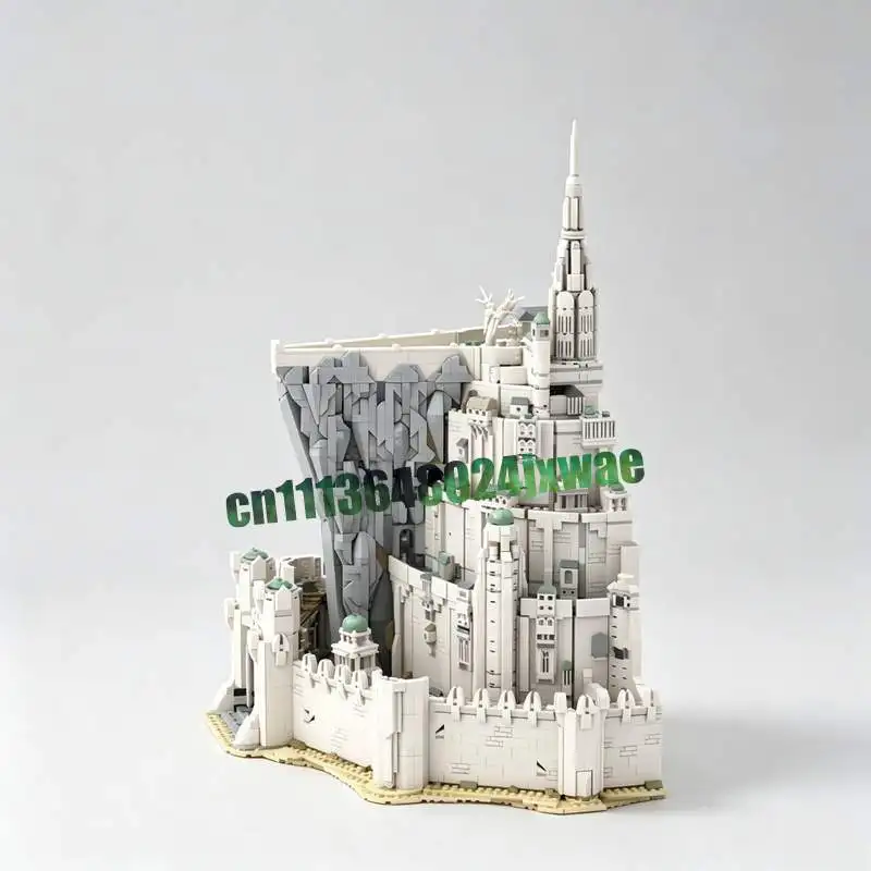 

552PCS White City Castle Rockwork MOC Model Custom Puzzle Architecture Building Blocks DIY Creative Assembly Toy Gift Display