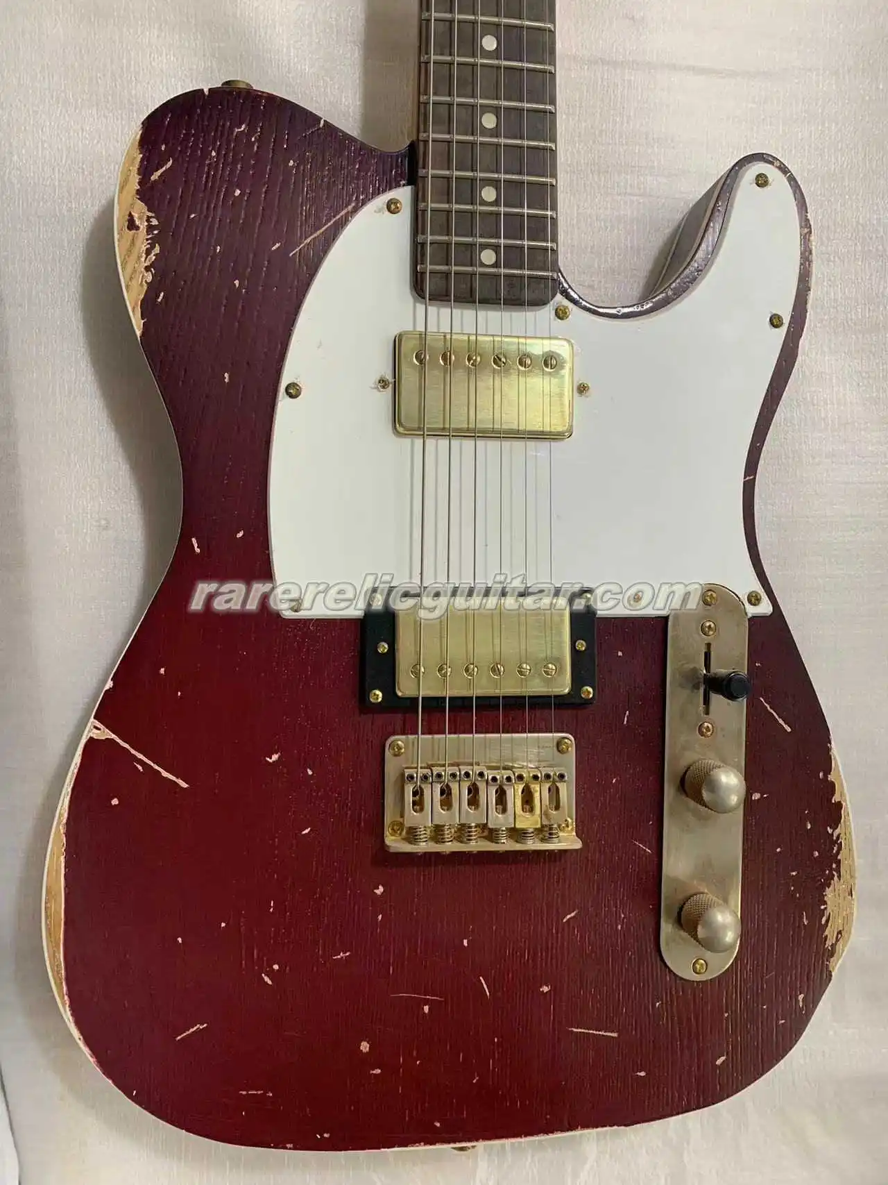 

In Stock Dark Red Ash Body Electric Guitar Maple Neck Rosewood Fingerboard Humbucker Pickups Gold Hardware