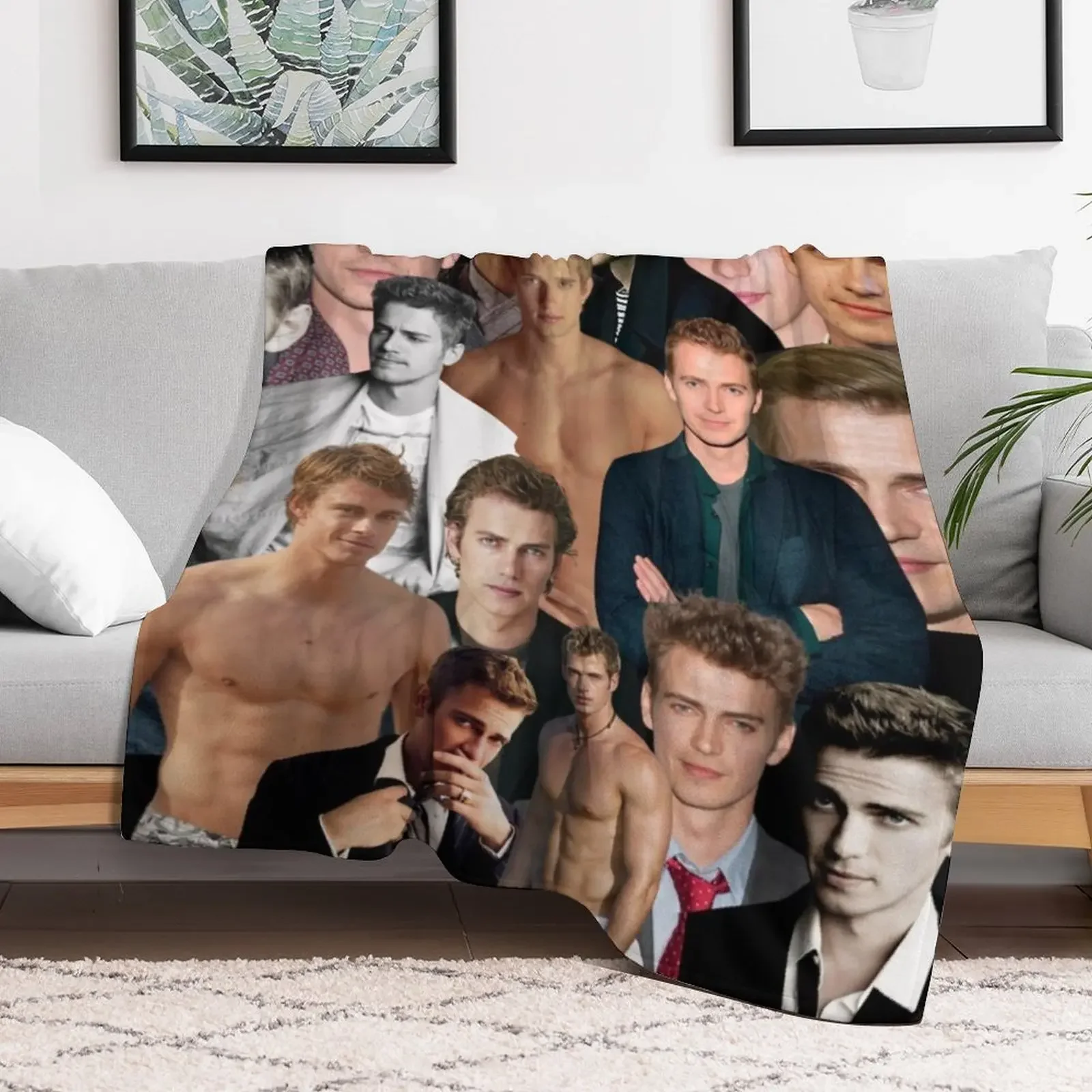 hayden christensen photo collage Throw Blanket Cozy Napping Blanket Gift for Mom Dad