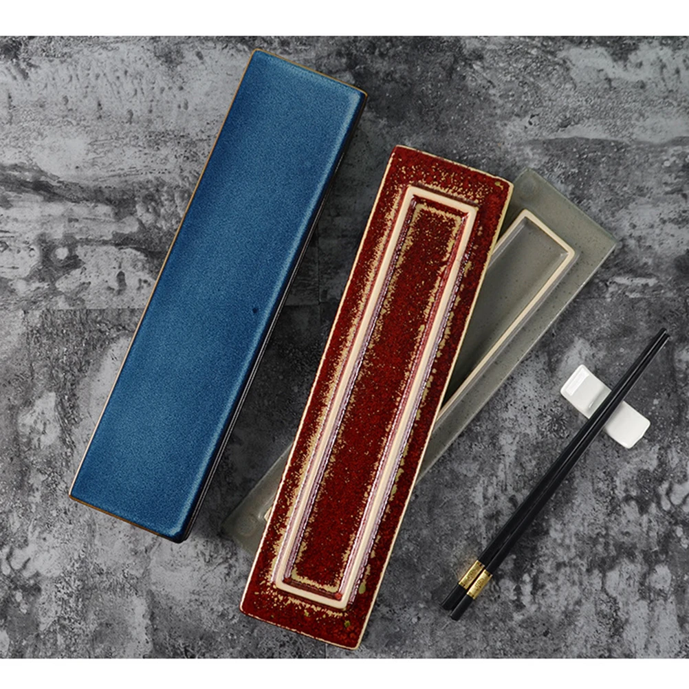 

Ceramics Sushi Plate Rectangular Dish for Restaurants Hotels Special Parties Family Dinners Blue Perfect Gift Choice