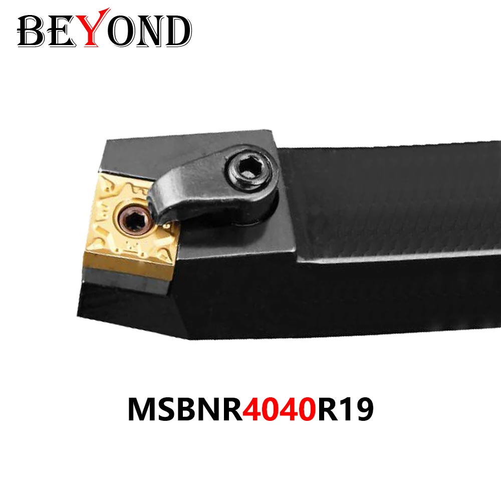 BEYOND MSBNR4040R19 MSBNL4040R19 M-Type External Turning Tool Holder 40mm CNC Shank for SNMG1906 Carbide Inserts Heavy Duty Bar