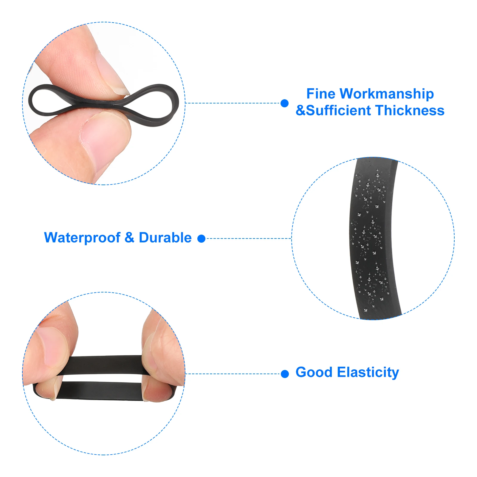 30/50/100Pcs Silicone Rubber Bands Rubber Bands Rings Cable Ties Strong Elastic Bands Non-Slip for Cord Wrapping Bag Wraps
