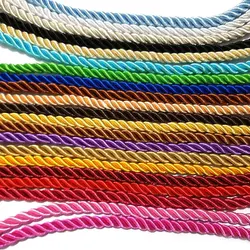 (30125)10 Meters 5mm Satin Polyester Cords Three strands of Rope Silk thread Rope Diy Jewelry Findings Accessories