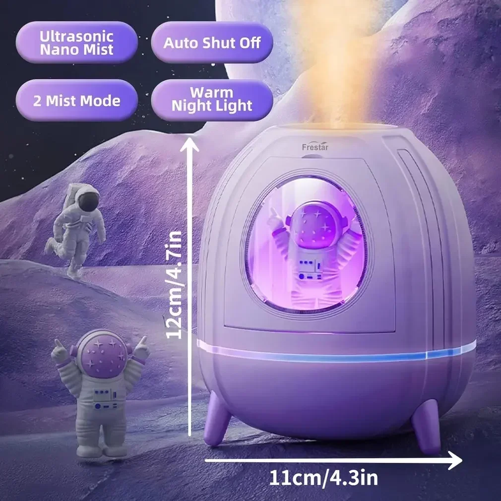 USB Cute 220ML Space Capsule Air Humidifier With LED Light Portable Home Ultrasonic Cool Mist Water Diffuser