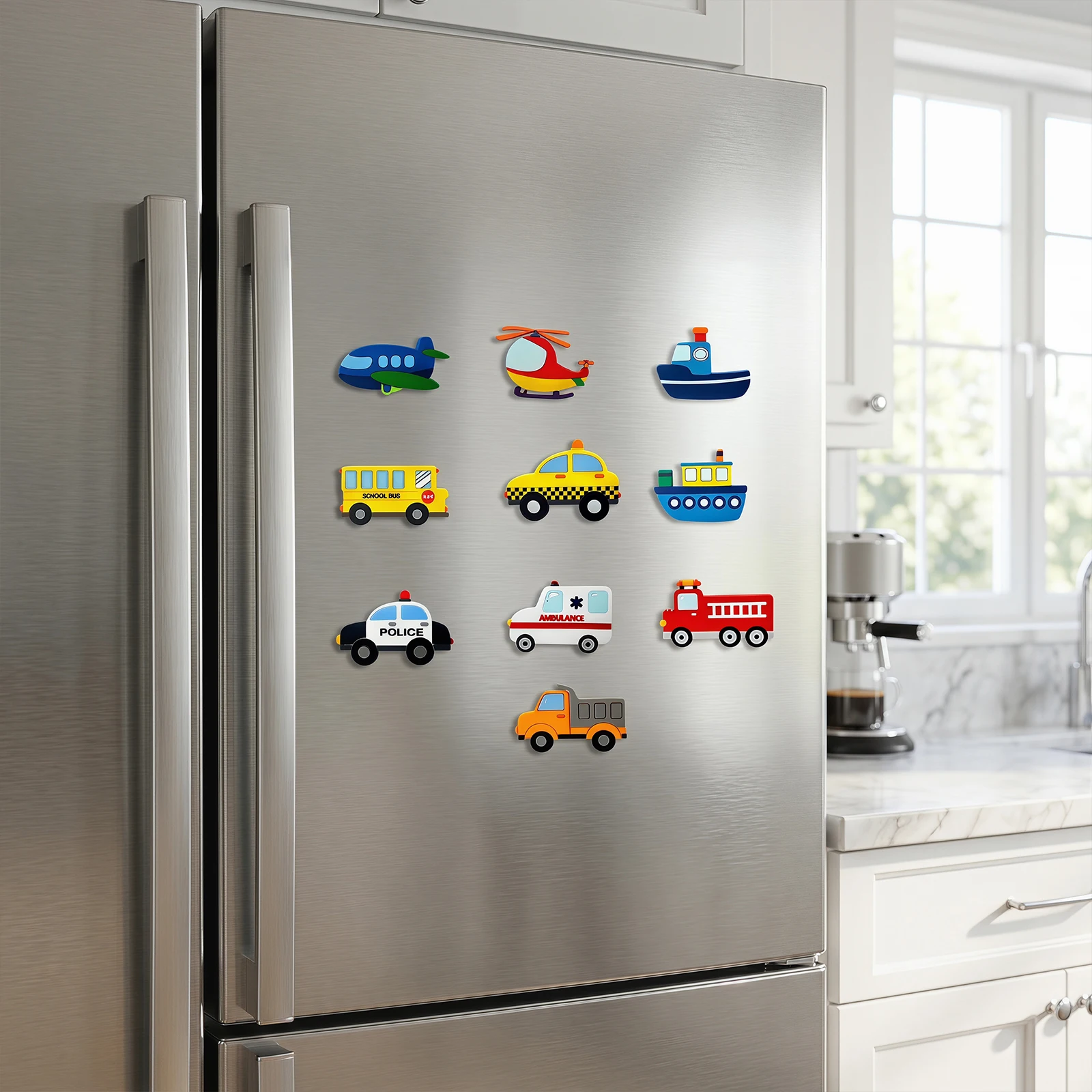 10Pcs Transport Magnets – Stick Securely on Fridge, Lockers & Office Boards – Perfect for Home, Workspace & Gifting