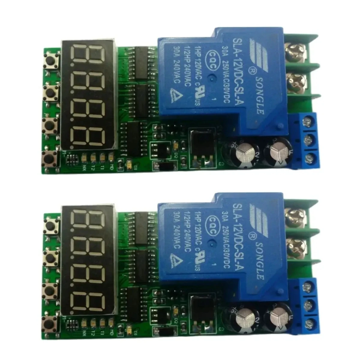 2PCS DC 12V 30A Multifunction Timer Delay Relay Module High Power On/Off Adjustable for PLC Motor LED Car