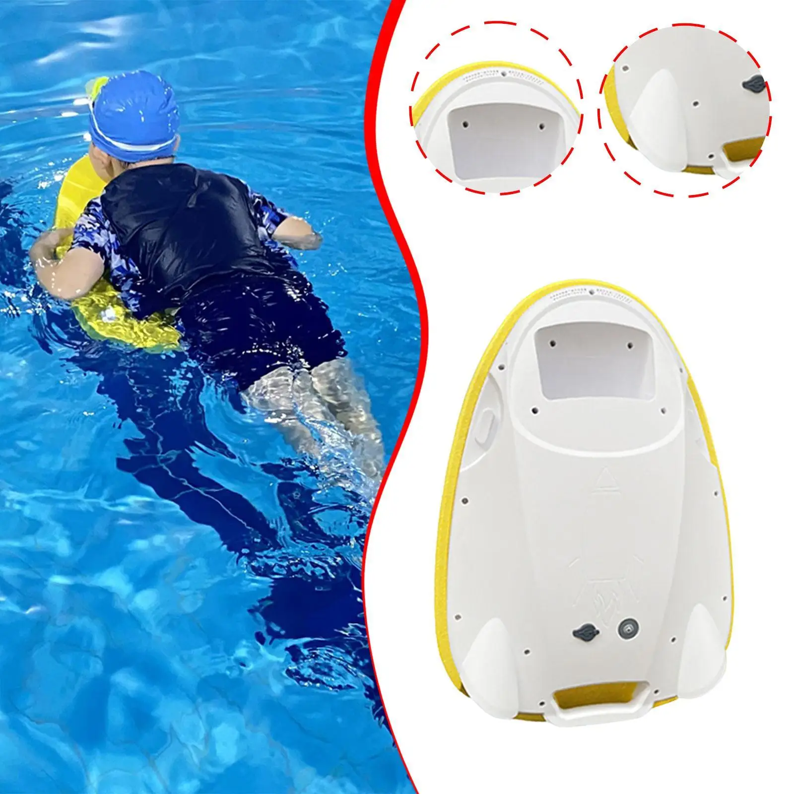 لوح سباحة كهربائي 300 واط لوح ركلة للتدريب على السباحة لمعدات تمارين حمام السباحة والأنشطة المائية الخارجية ومحول الاتحاد الأوروبي للحفلات