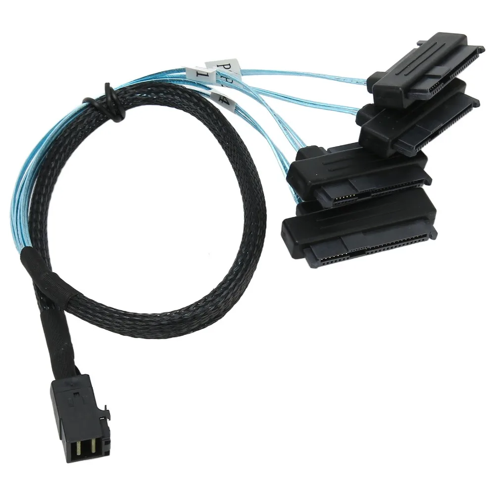 

durable 50cm/1.6ft SFF 8643 to 4 SAS 29P Cable 12Gbps High Speed Mini SAS HDD Cable SFF 8643 to SAS Cord Server Hard Disks