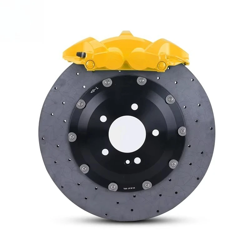 Carbon Fiber Ceramic Brake Disc Rear 4 Pot Electro-Mechanical Brake Calipers Kit for Audi A4 A6 A7 B8 C7 8P C6 B9 B7 - view 3