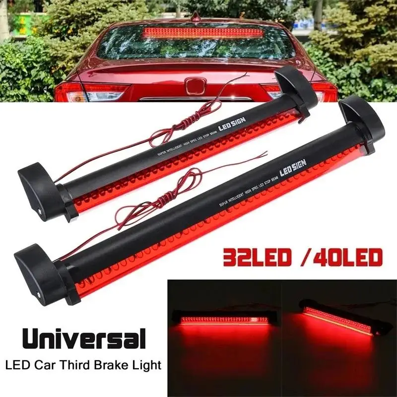 Universal 12V LED Third Brake Light For Car SUV Bright Rear Tail Safety Lamp Waterproof Easy Install Enhanced Alert