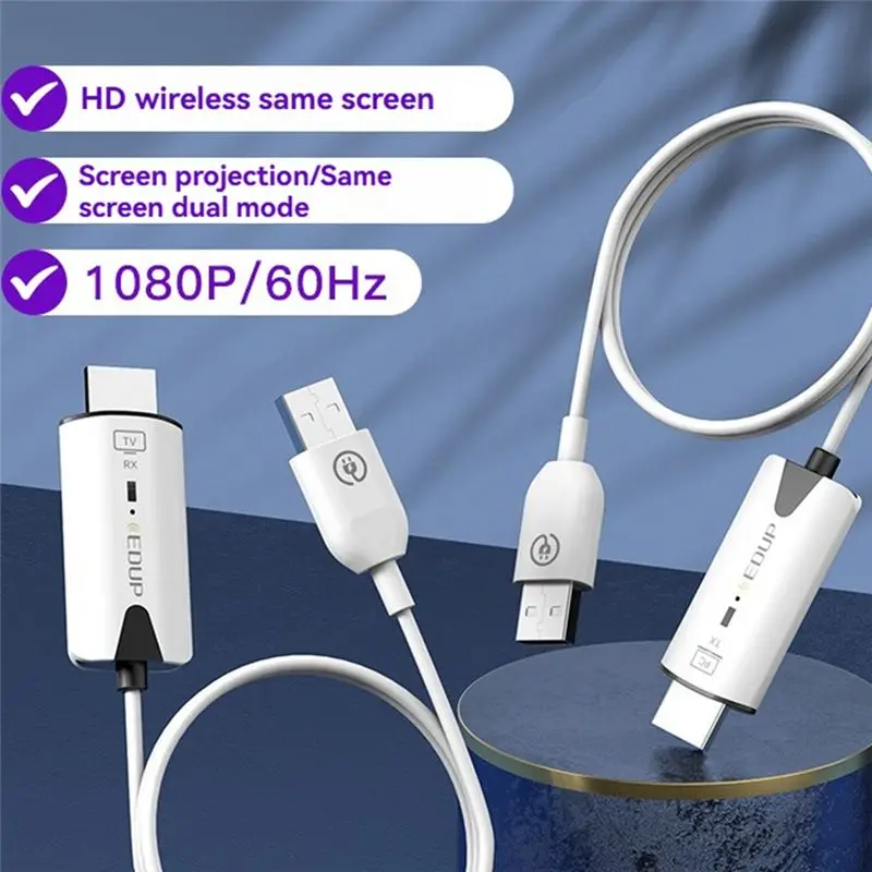 24-Hour Delivery EDUP HD Wireless Screen Sharing Device Computer Projector Screen Projector Audio Sync For Online Courses