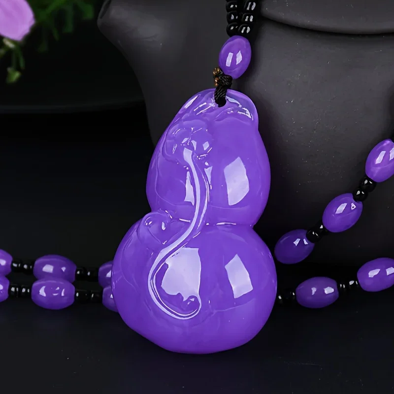 Purple beeswax gourd pendant high quality resin jewelry