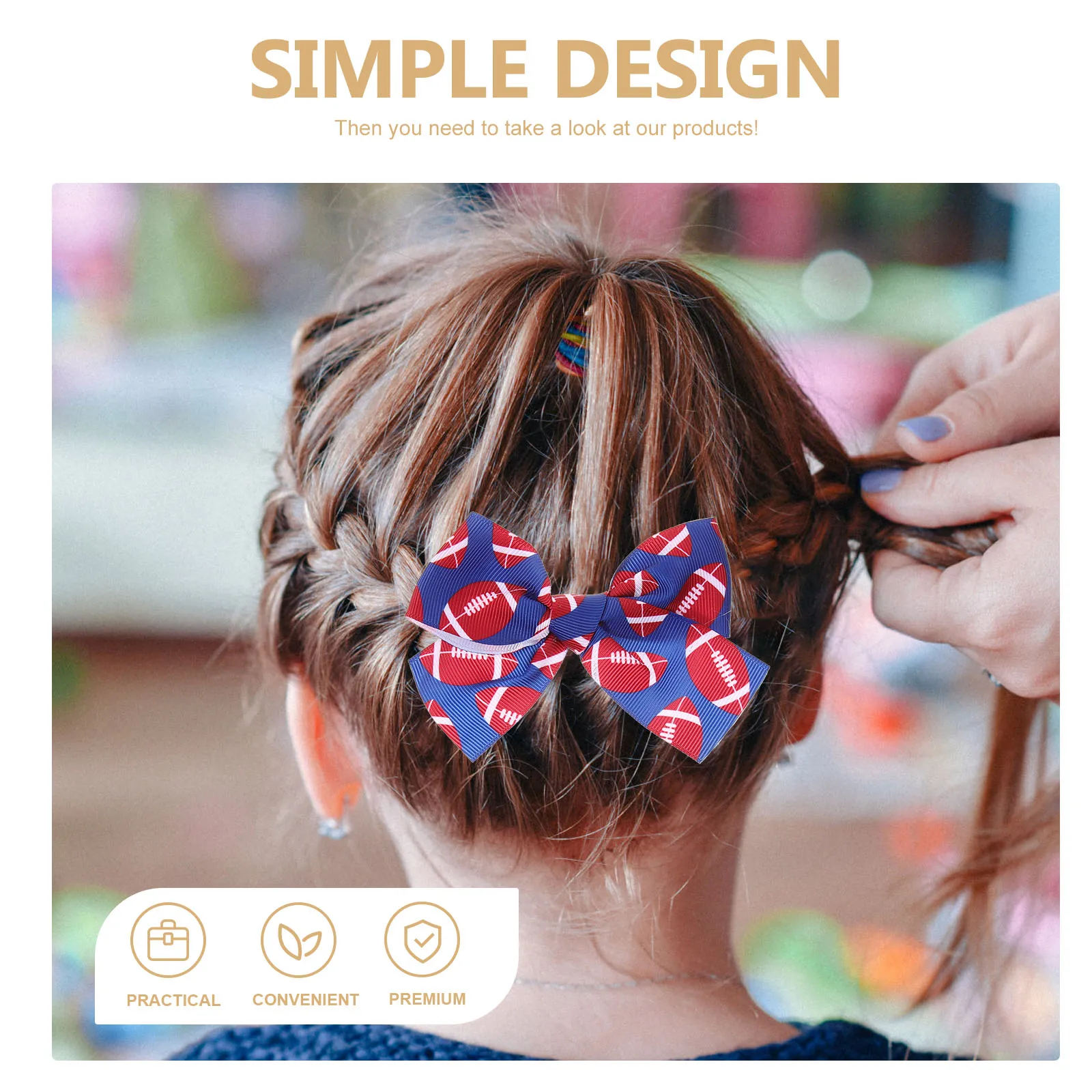 

2 Pcs Rugby Bow Hair Clips Girls Accessories Small Bows For Everyday Wear Parties Ceremonies Safe Smooth Long Lasting Use Cute