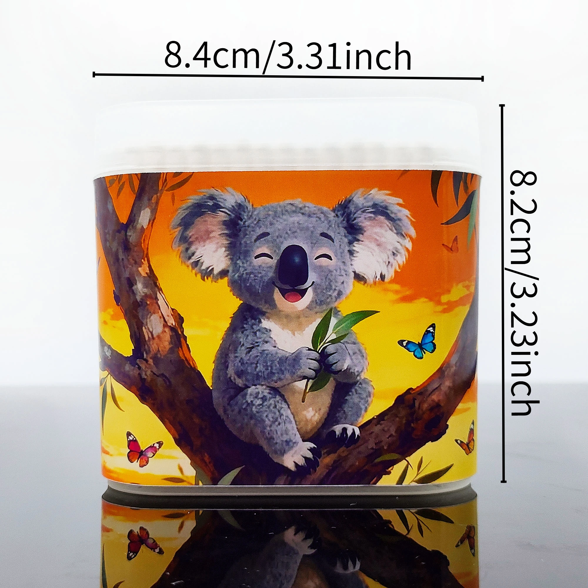 200개 코알라 테마 면봉, 다기능 양면 면봉, 나사형 스푼, 면봉 스틱.