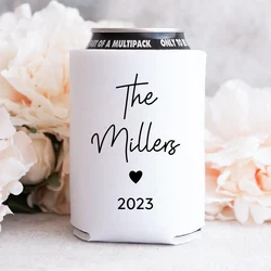 Personalized 30pcs Beer Can Coolers Wedding Bridal Party Cooler Drink Holder Wedding Decoration Thank You Favors for Guest