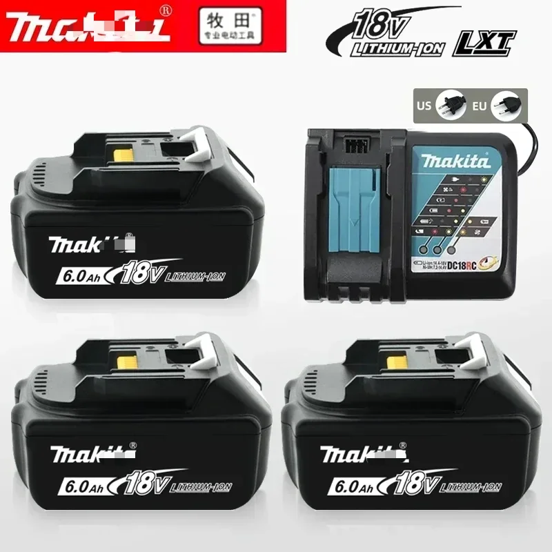 Makita 18V 6.0Ah rechargeable battery, suitable for Makita BL1840 BL1830 BL1830B BL1850 BL1850B original power tool battery