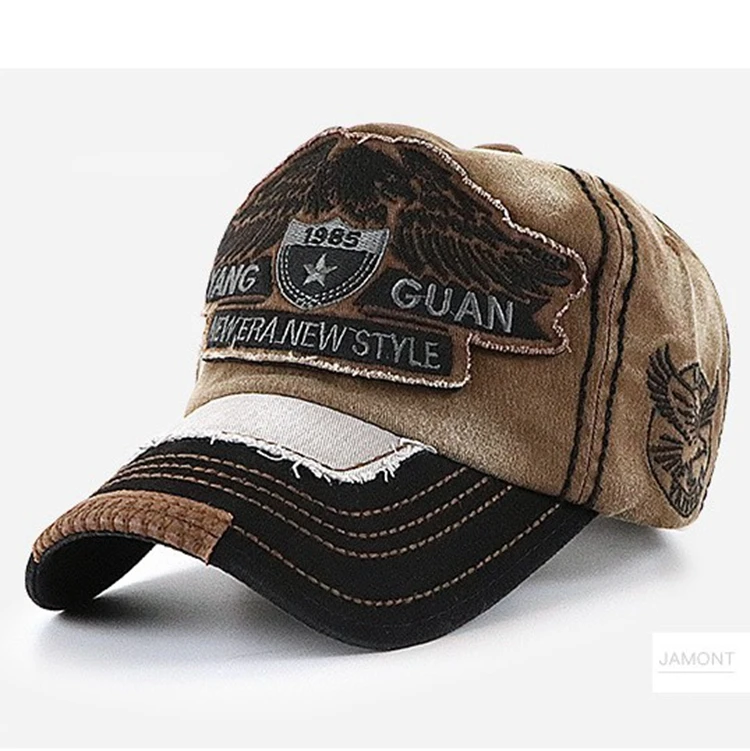 قبعة بيسبول عصرية للرجال والنساء مطرزة ومغسولة عتيقة للحماية من الشمس للجنسين للخريف والرياضات الخارجية ​