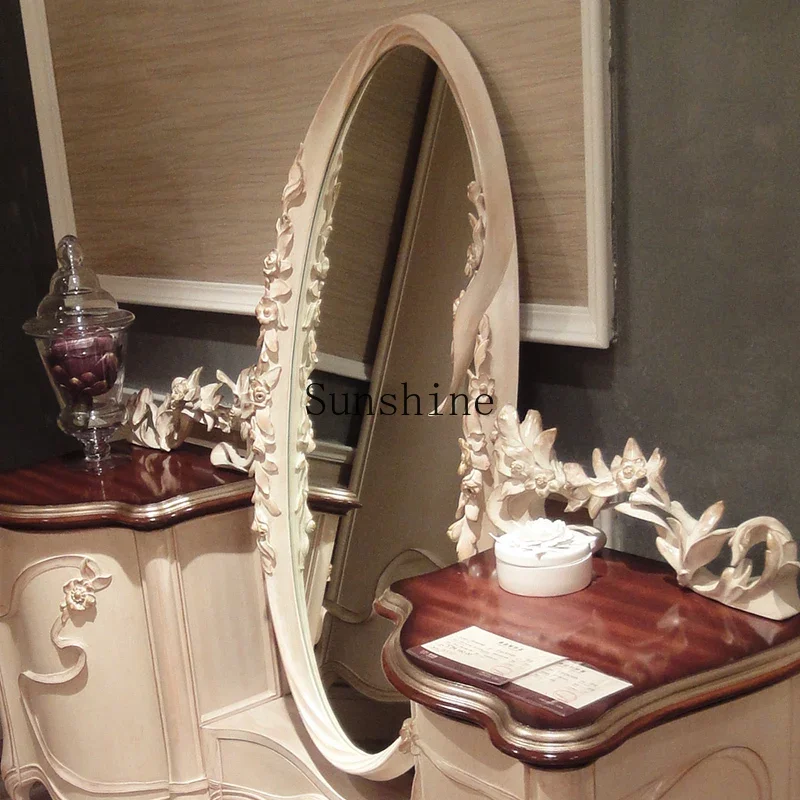 

European style, bedroom solid wood dressing table, simple pastoral size apartment furniture FT