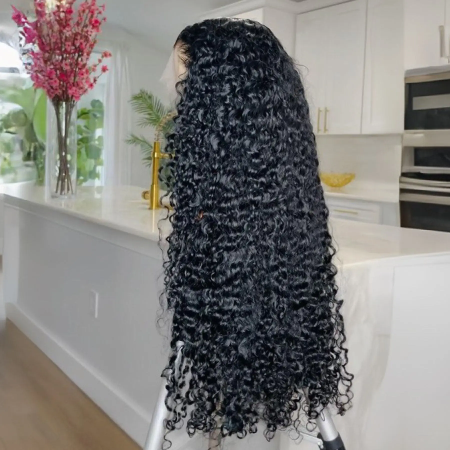 Jerry Curly HD Full Lace Frontal 13X4X1 Wig For Black Women Mother Gifts Preplucked With Baby Hair Bleached Knots image 5