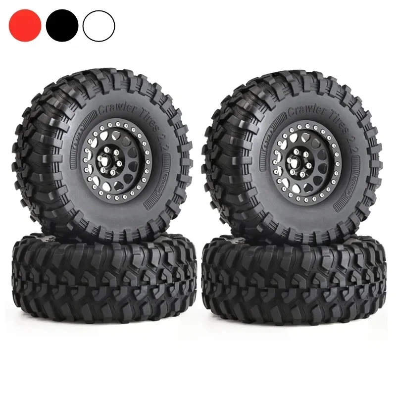 

135mm Metal 2.2" Beadlock Wheel Rim Tire Set for 1/10 RC Crawler Car Axial SCX10 Wraith RR10 Capra Traxxas TRX4 YK4082 YK4083