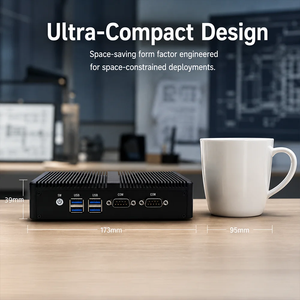 Mini PC EGLOBAL Intel Core i3-5005U com Dual LAN, RS232 COM, DDR3L, Windows 10, Computador Industrial Embutido, HTPC, Mini Desktop para Escritório.