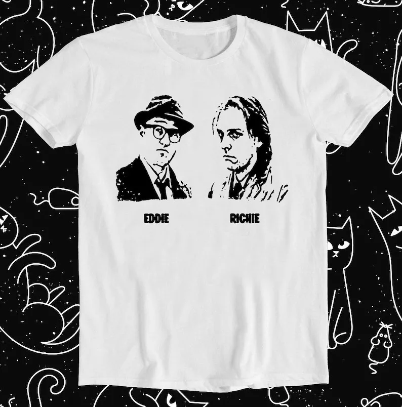 นักแสดงตลกอังกฤษ Rik Mayall Ade Edmondson ด้านล่างแรงบันดาลใจ Retro Meme ตลกของขวัญ Tee T เสื้อ 1245