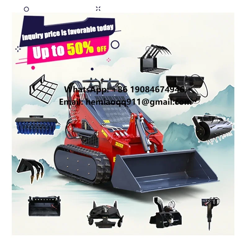 Skid Steer Mini Crawler Loader EPA Diesel Engine New Condition Track Loader Type Euro5 Emission 1-Year Free Shipping Included