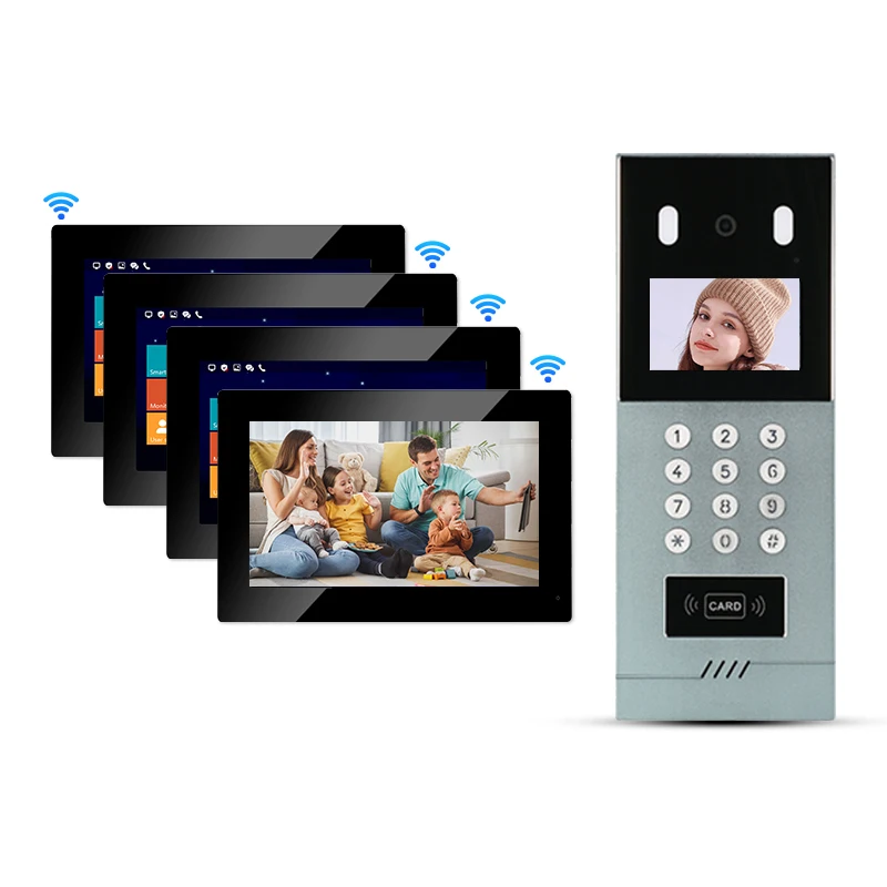 

Кабель UTP, цифровой IP POE, умный дверной звонок, домофон, Citofono, Wi-Fi, сенсорный экран Tuya, 7-дюймовая аудио-видеодомофонная система