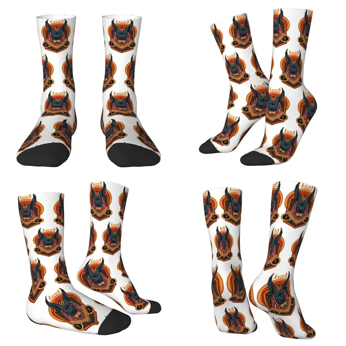 

Египетский Бог Анубис, красочные египетские носки, чулки в стиле Харадзюку, всесезонные длинные носки, аксессуары для унисекс, рождественские подарки