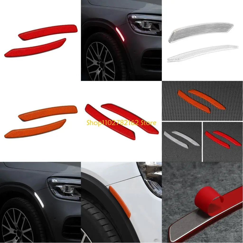 

547B 2 шт., наклейки с автоотражателем, наклейки с боковым маркером для автомобиля, автомобильные аксессуары, светоотражающая