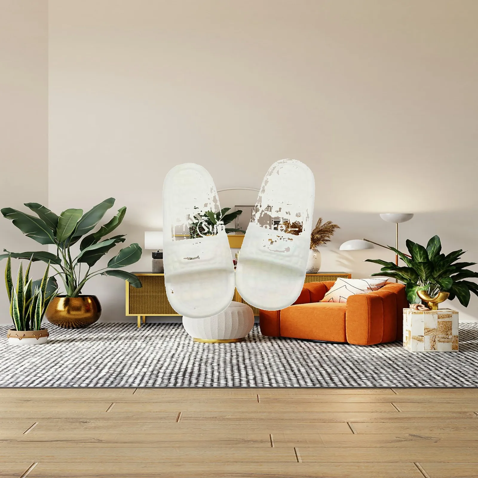 Men Slippers 1 6 Doll Clothes Male Slide Sandals Dollhouse Miniatures for Hobbyists and Model Collections