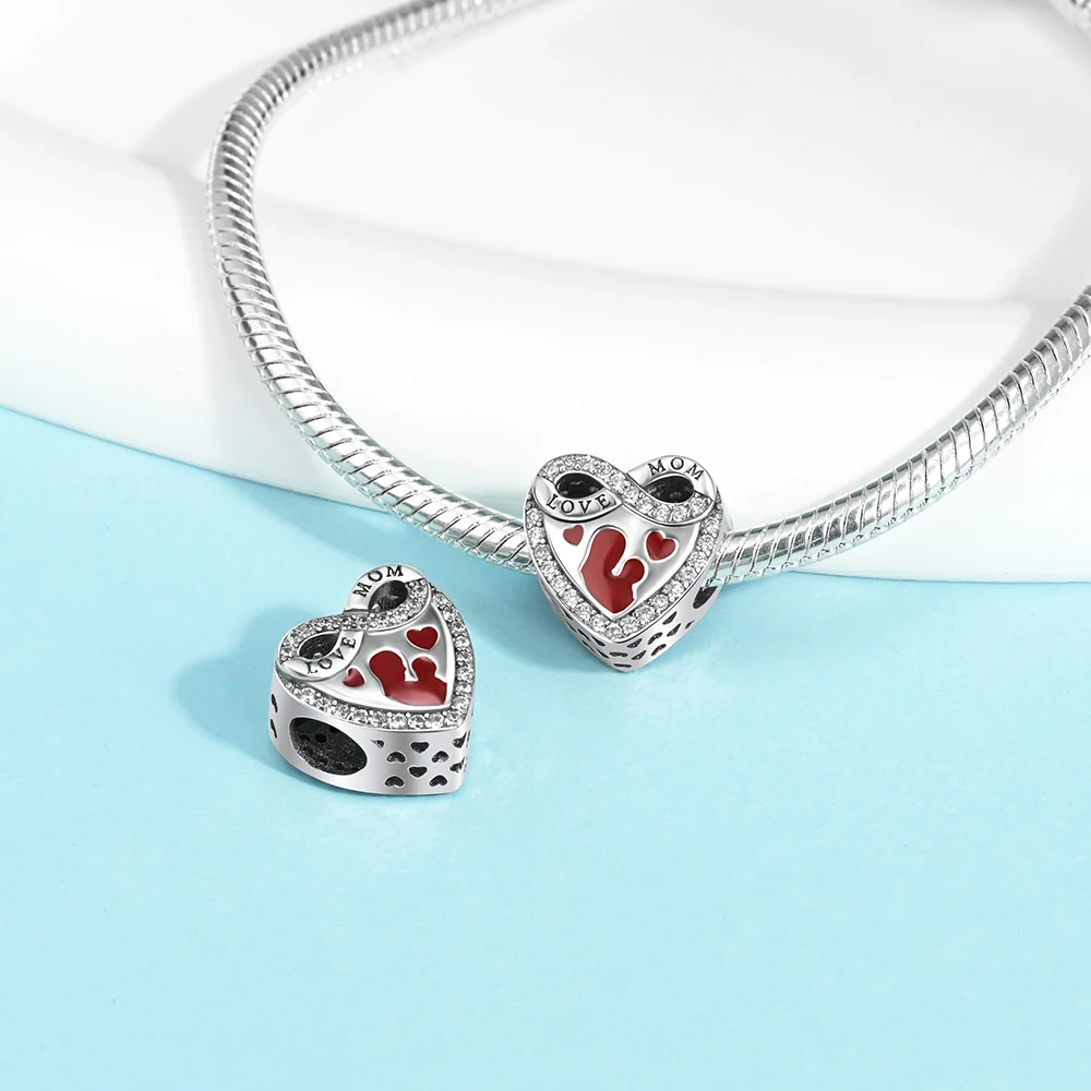 Ahthen 925 فضة رائجة البيع الخرز الأم والطفل سحر صالح ثعبان سلسلة أساور القلائد للنساء صنع المجوهرات