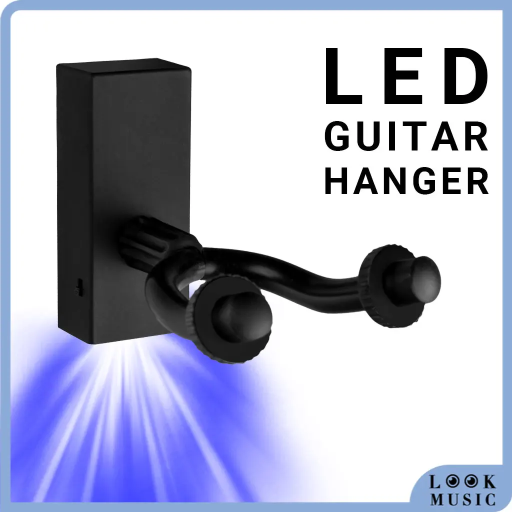 

LOOK Guitar Hanger LED Light Multiple Guitar Wall Mount W/ Glass Fiber Reinforced Nylon 66 Base Detachable Rubber Hook