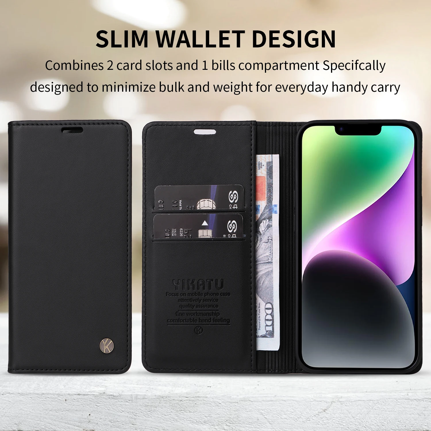 Portfel magnetyczny z klapką na kartę Skórzane etui na iPhone'a 16E 16 Pro Max 15 Plus 14 13 12 mini 11 8 7 RFID Blokowanie warstwy ochronnej — zdjęcie produktu 5