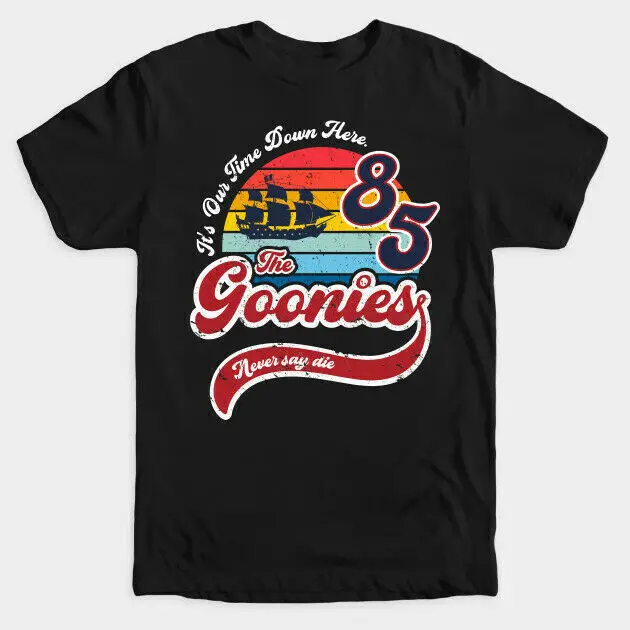 The Goonies '85 Never Say Die Steven Spielberg Sean Astin Josh Brolin T Shirt