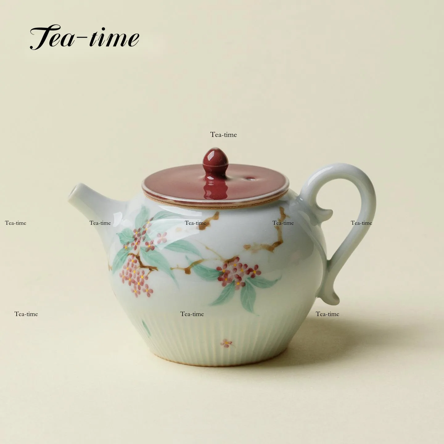 Hand-Painted Teapot Autumn Flower Kettle Red Tea Infuser Teapot With Filter Tea Accessories Chinese Ceremony Puer Ceramic Pot
