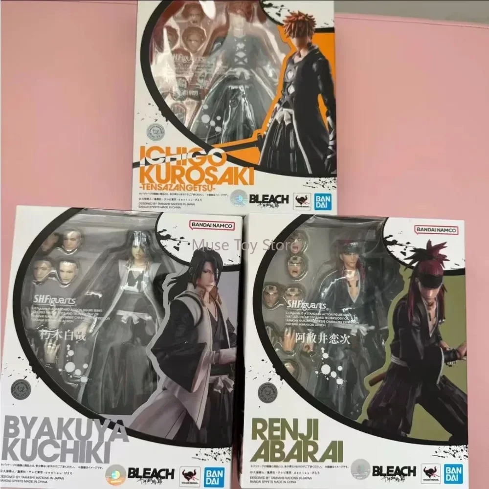 In Stock Bandai S.H.Figuarts SHF Bleach Ichigo Kurosaki Tensa Zangetsu Renji Abarai Byakuya Kuchiki Action Figures Toys Gifts