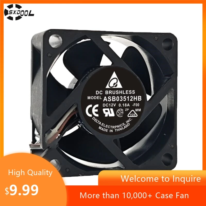 For Delta ASB03512HB 35x35x15mm DC 12V 0.18A Micro Projector Cooling Fan High Speed