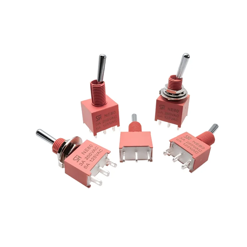 1PCS Salecom NE80 Series WaterProof IP67 Toggle switch 3Pin 2Position on-on 3Position on-off-on Double Reset  6Pin 2Position